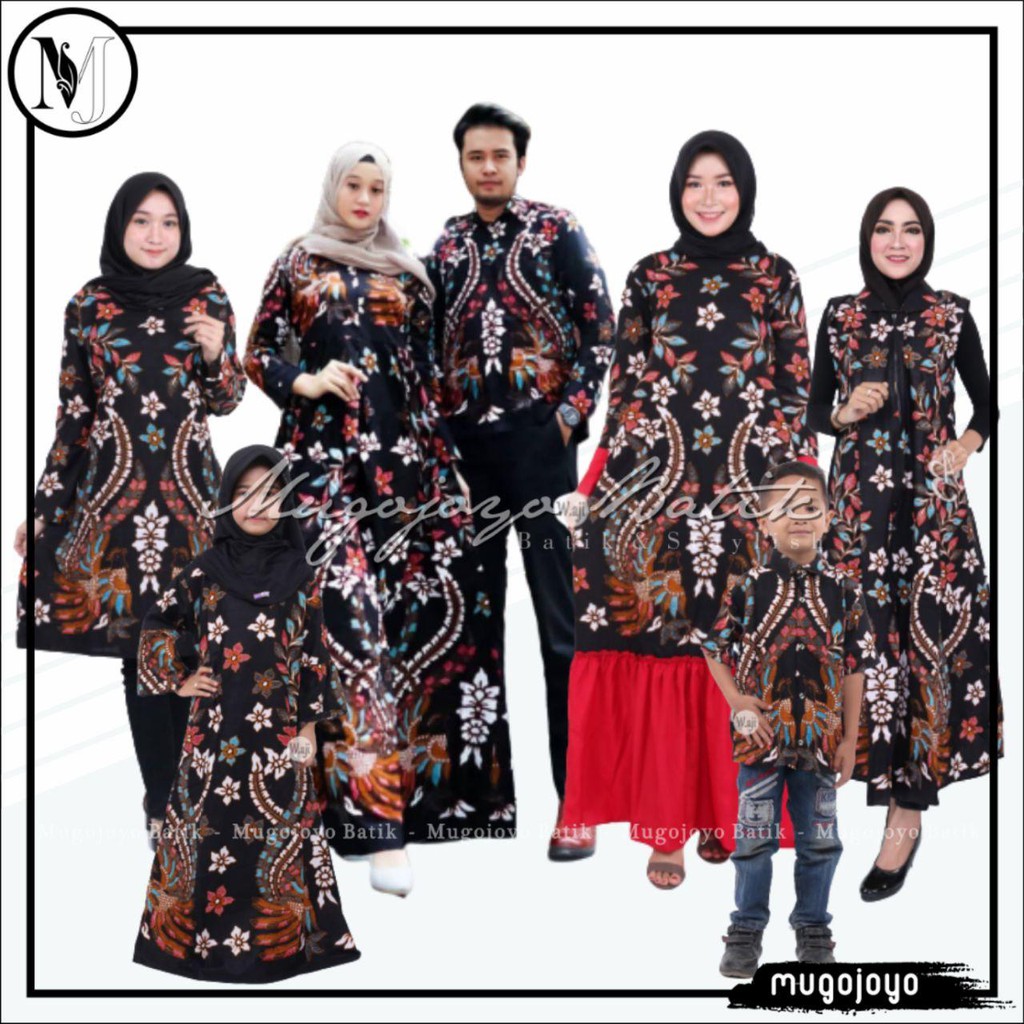 Toko Grosir Batik Couple Keluarga Sania Ruffle Ori Ndoro Jowi Dnt Motif Kembang Langit 53bZX3zhQ50LKe