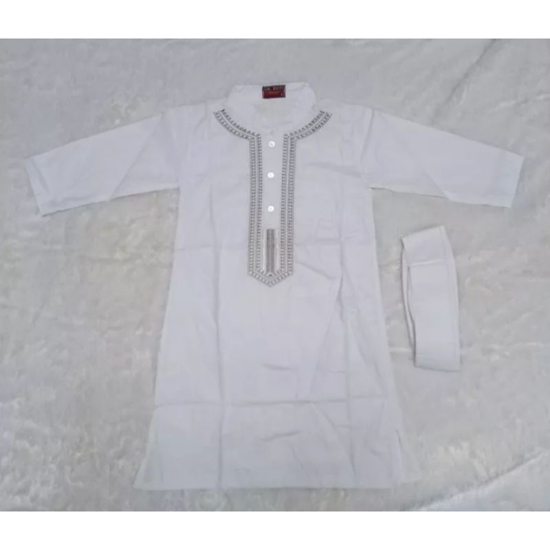 Koko Gamis jubah putih/hitam anak laki laki baju muslim lengan panjang