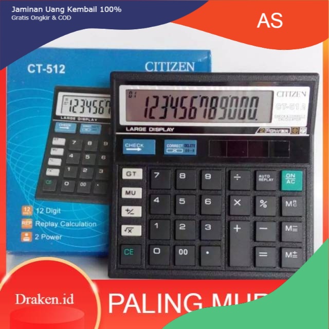 

Murah [COD} Kalkulator Citizen Ct 512 . Kalkulator Meja dagang 12 digit