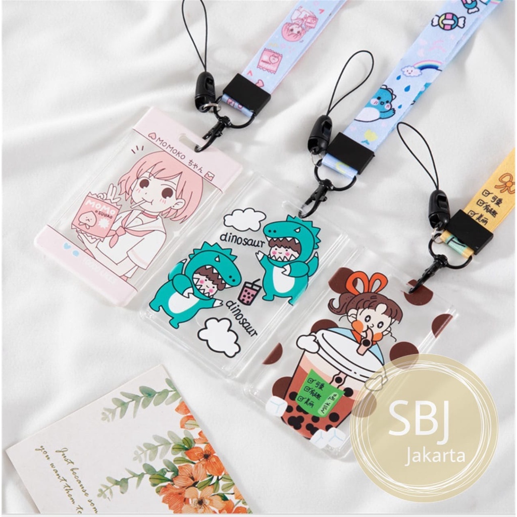 Tempat kartu / ID card holder / Name Tag holder dengan tali lanyard