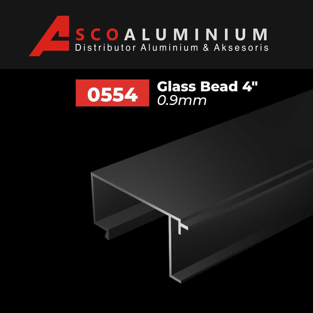 Aluminium / alumunium Glass Bead Profile 0554 kusen 4 inch Alexindo