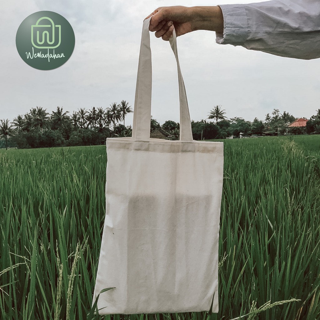 

Tas totebag blacu kanvas 30x40 polos custom satuan bisa untuk lukis seminar souvenir