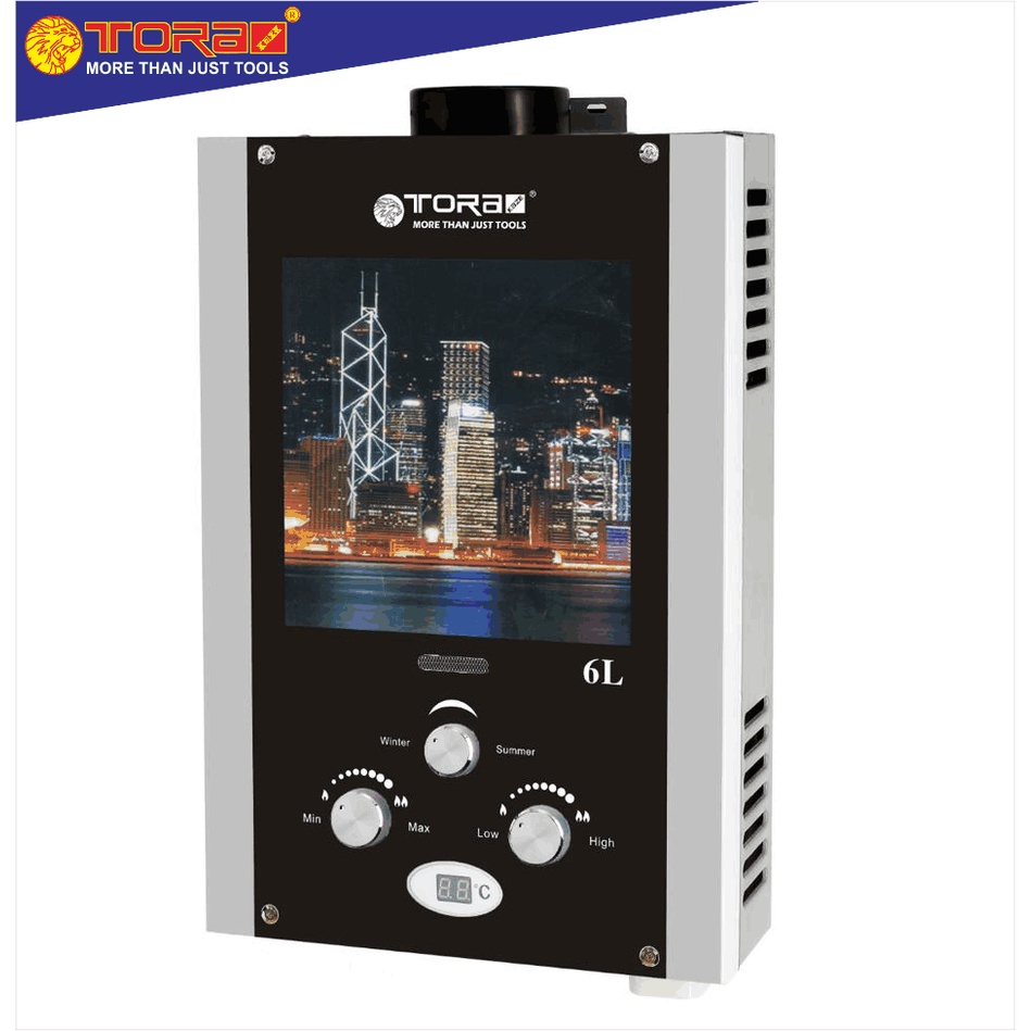 TORA Gas Water Heater - Pemanas Air Digital Glass 6 Liter LPG GWH6E