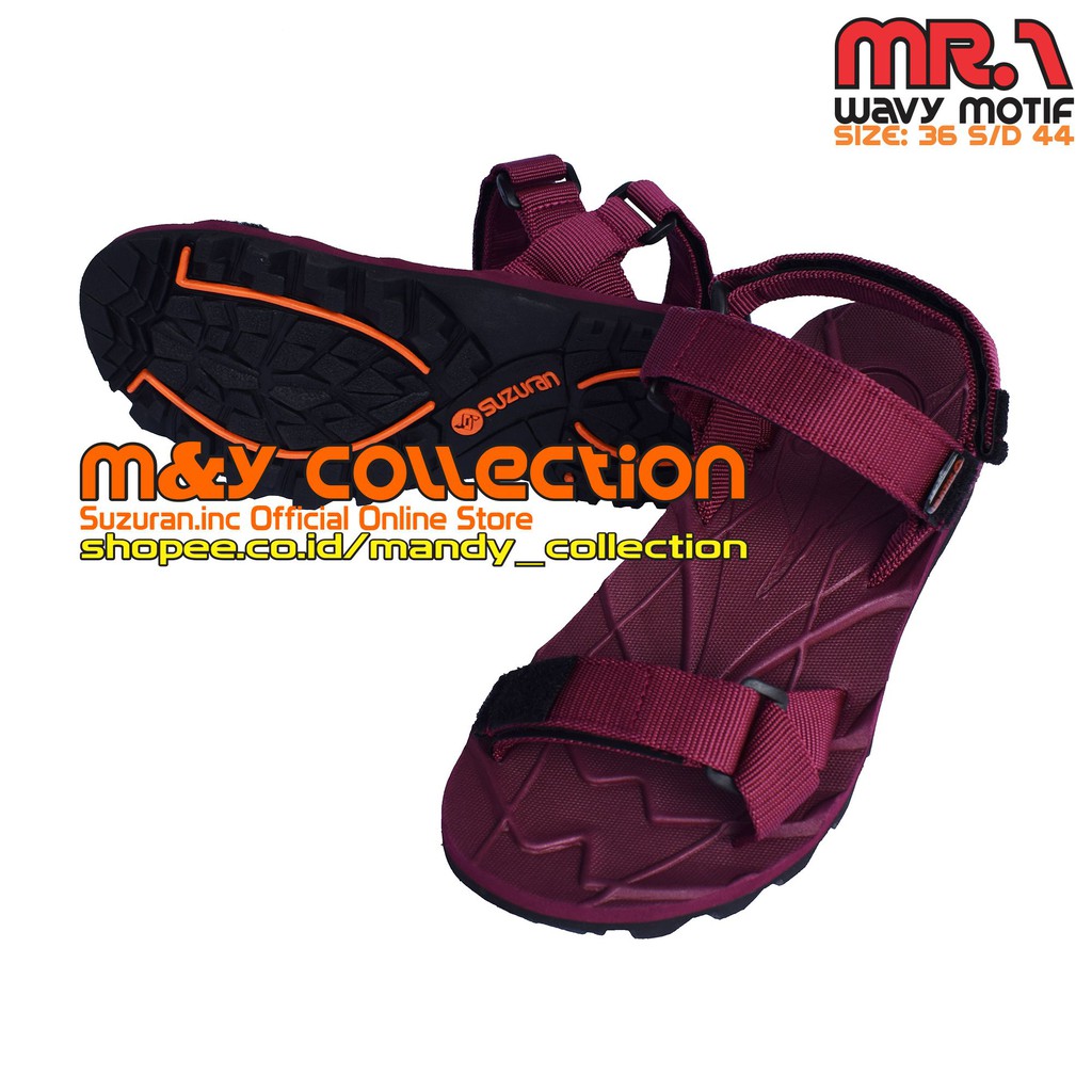 SUZURAN Sandal Edge Maroon