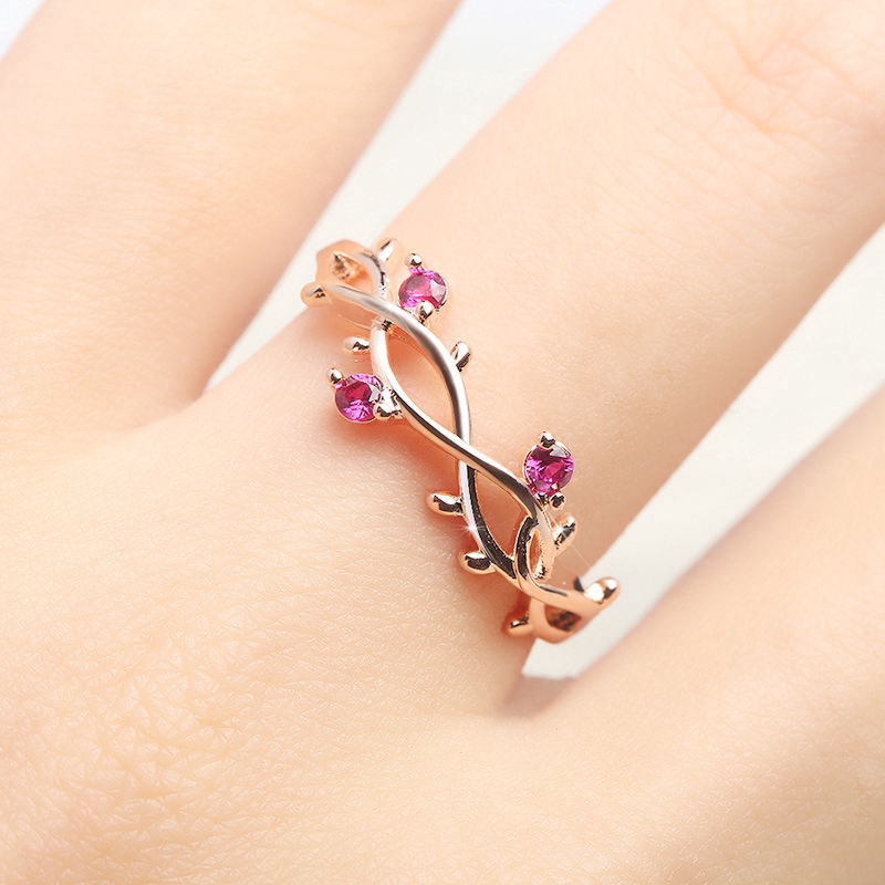 Cincin Zircon Merah Gaya Eropa Dan Amerika Untuk Pertunangan