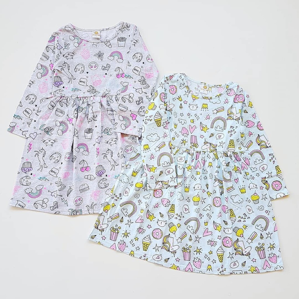 BZ Dress Anak Perempuan Dress Anak Cowok Dres Anak Perempuan Little M Unicorn Long Sleeve 151112