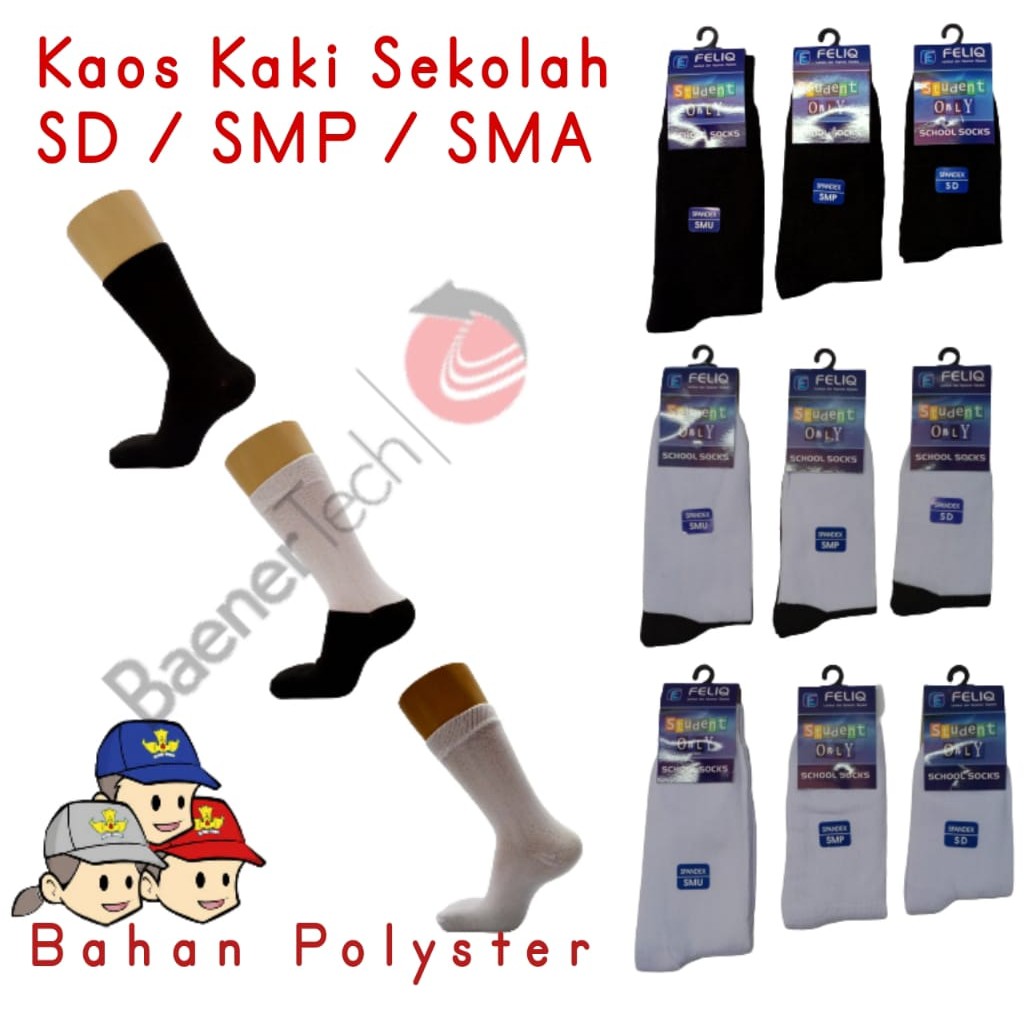 TERLARIS Kaos Kaki Sekolah Bahan Polyster SD SMP SMA SPESIAL