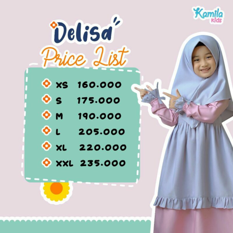 READY STOK GAMIS DELISA BY KAMILA KIDS // GAMIS ANAK // GAMIS ORIGINAL // GAMIS BRANDED