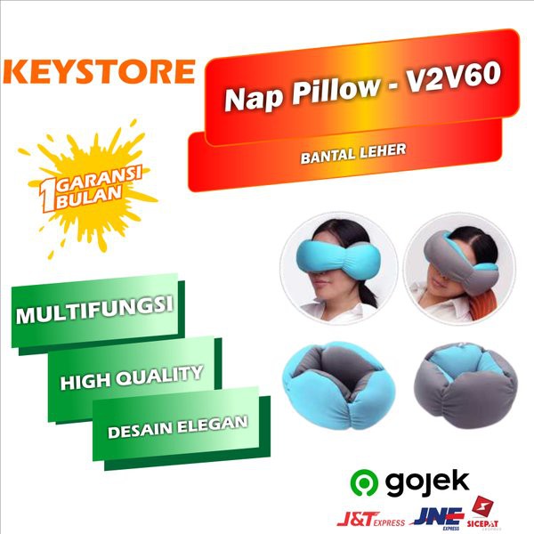 TERLARIS -   Bantal Leher Mobil Travel Ostrich Lazy Nap Pillow V2V60 Original