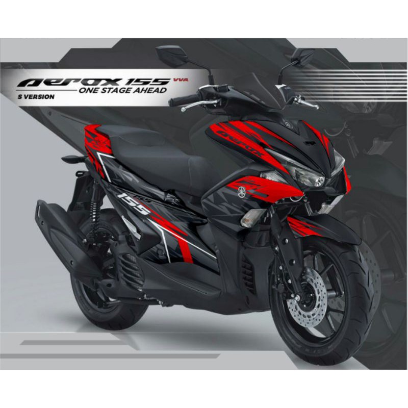 DECAL AEROX FULL BODY BLACK RED STRIPING