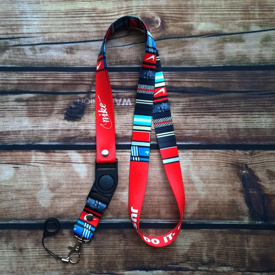 

FLQ Lanyard printing NIKE Gantungan ID card plus karet 13mm amby380