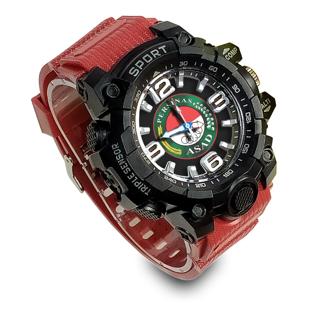 Jam Tangan Custom PERSINAS ASAD motif 1 Ruber- Water Resistant