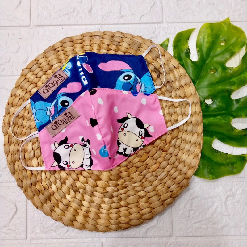 Masker anak qiqo stitch dan sapi by QIQO.ID