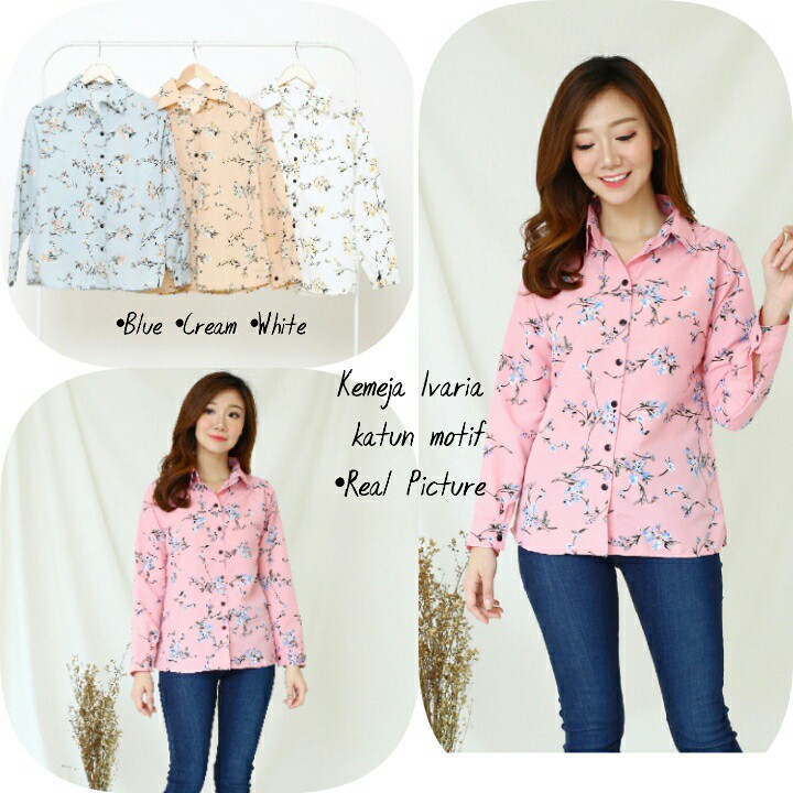 FWG - KEMEJA IVARIA / KEMEJA PRINTING TERBARU / ATASAN WANITA / KEMEJA / BAJU ATASAN KOREA