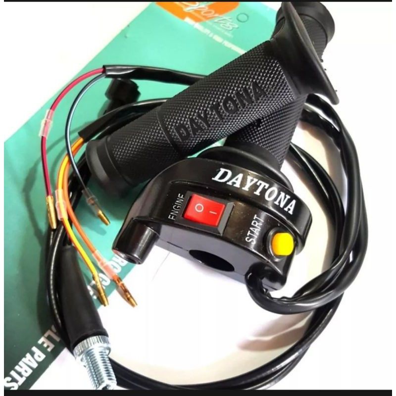GAS SPONTAN DAYTONA 3 TOMBOL BESI PLUS GRIP UNIVERSAL MOTOR satria fu vixion ninja150 rxk rxz vega r f1zr mx