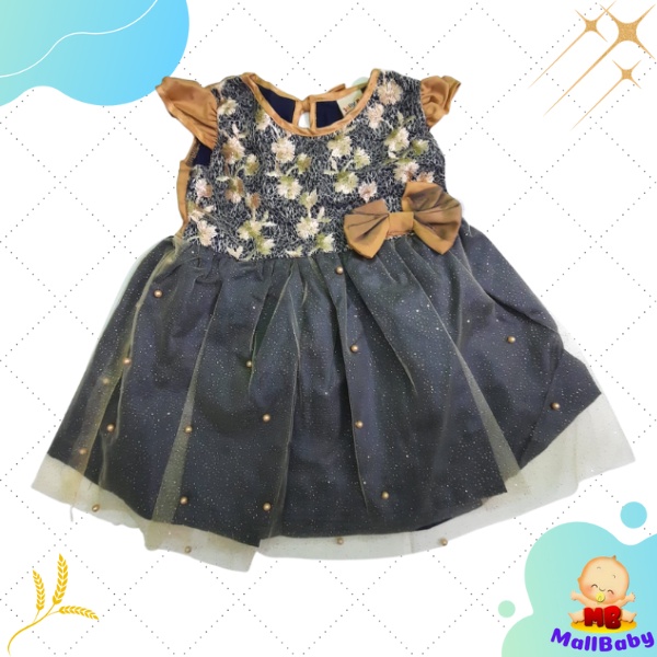 Baju Bayi Perempuan 0-6 Bulan Dress Bayi Perempuan Newborn Pesta Gaun Bayi Qonita