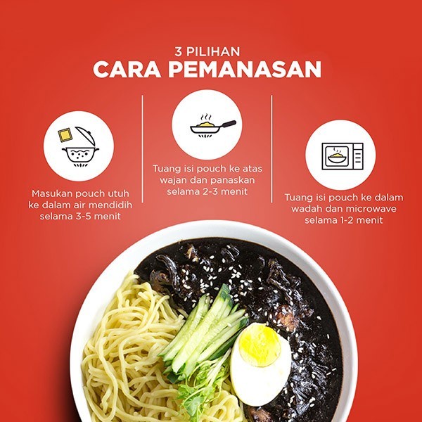 PROMO Mujigae by Wonhae Jajangmyeon 265 gr /  Mie Saus Pasta Kedelai Hitam Korea / Jjajjangmyeon / JJajangmyeon / Jjangmyun / Makanan Korea Instan Halal-2