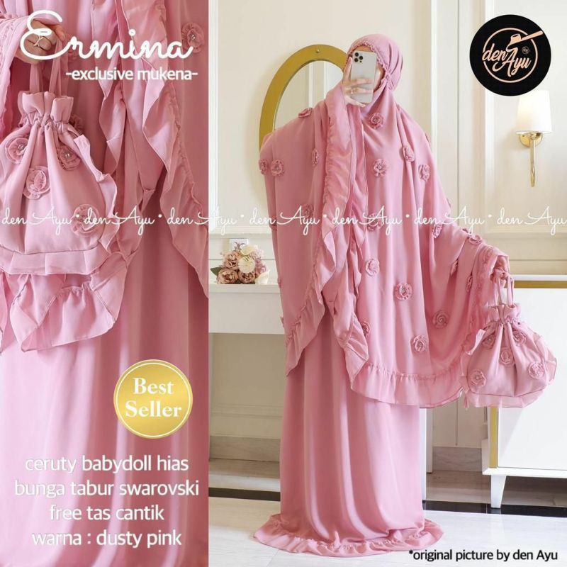 Mukena Exlusive Ceruti Baby Doll ERMINA by Den Ayu