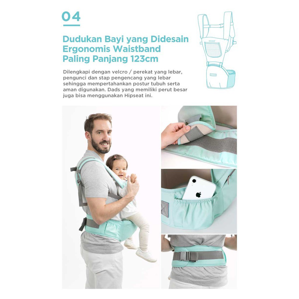 Makassar ! Hipseat Baby Carrier / Gendongan Bayi CASUAL MOOIMOM