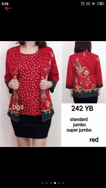 Batik Gamis Adelia Madura Merah