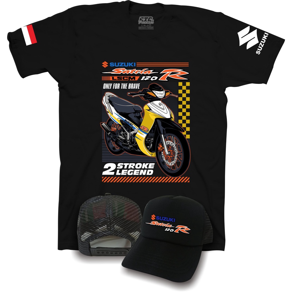 T-Shirt Suzuki Satria 2Stroke atau Kaos Baju Suzuki Satria 120 R 2 Tak ada Lengan Panjang dan Pendek