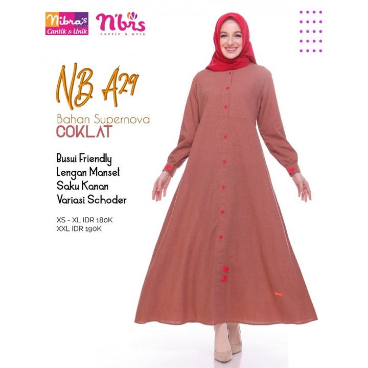 Gamis Dewasa Model Sekarang | GAMIS NIBRAS NB A29