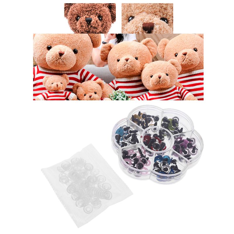 Mary 70Pcs 10mm/0.39in DIY Untuk Boneka Wayang Mata Plastik Safety Washers Pads Untuk Handm