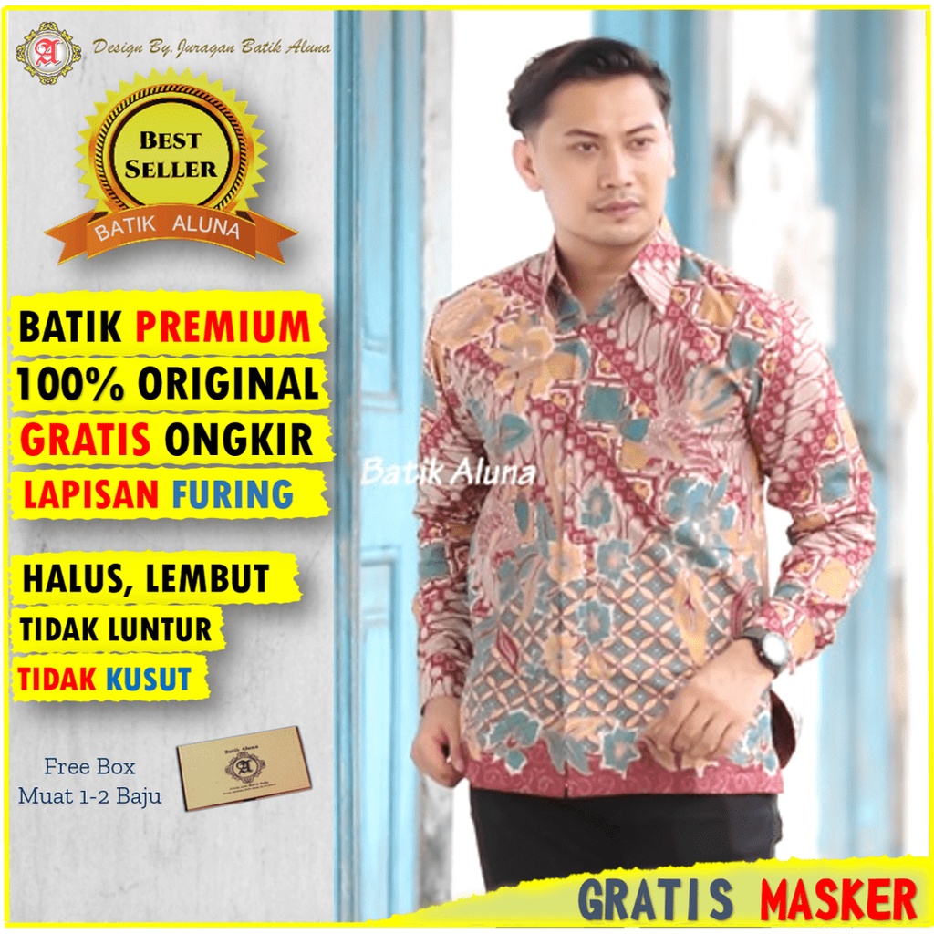 Baju Kemeja Batik Cowok Pria Lengan Panjang Premium Batik Solo Pria Laki Laki Kemeja Kondangan Lenga