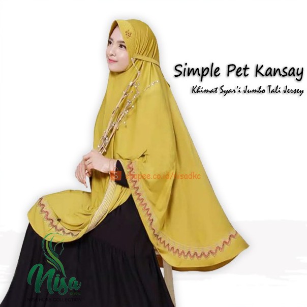 Ena Jumbo Kansay Jilbab Tali Jersey Pet Antem Hijab Syar'i