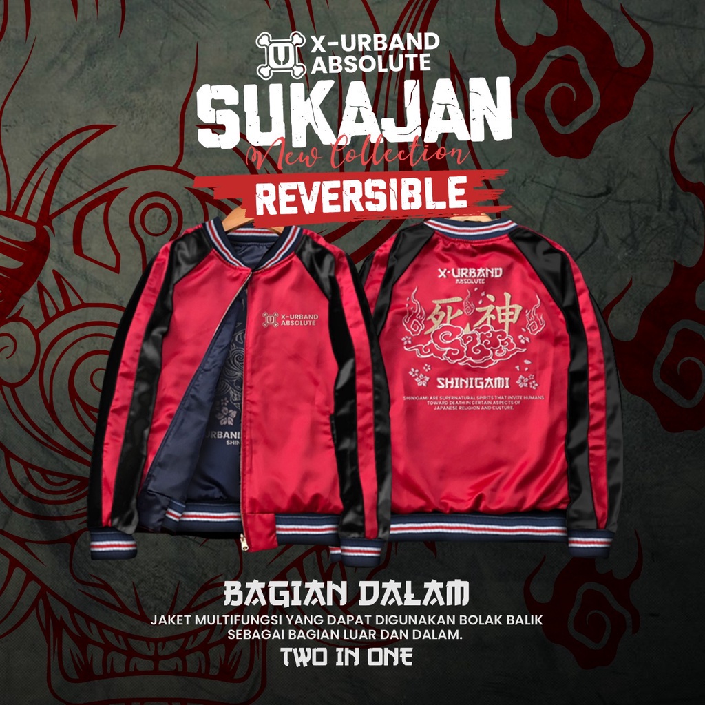 Jacket Sukajan Pria Shinagami Original Branded 2in1 Ful Bordir Kasual Kekinian Absolute Sukajan Jacket Japanese Style Premium X1