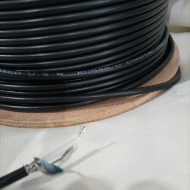 Kabel Rg58 coaxial per meter cable rg 58 untuk antena dan konektor sambungan ht rig ke anten