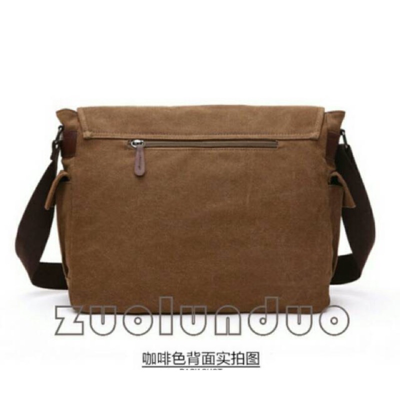 Tas kanvas mugu import 8802 - selempang - tas laptop original