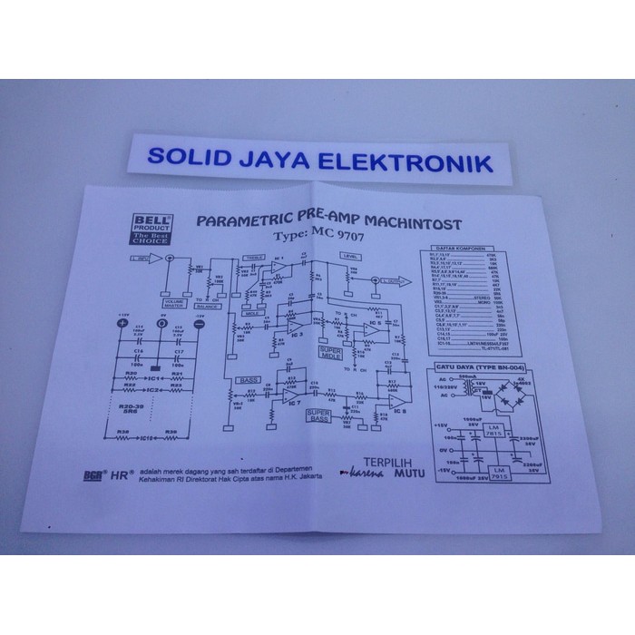 TONE CONTROL PARAMETRIC MC-9707 BELL BGR TONE KONTROL STEREO PARAMETRIK MC9707 MC 9707 BELL ASLI