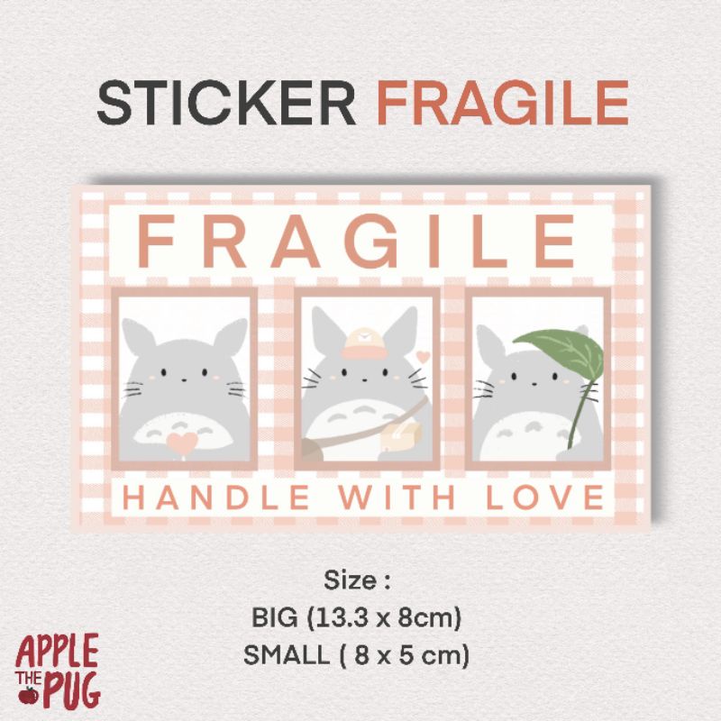 

Sticker Fragile / Sticker Paket Packing Online Shop Lucu Studio Ghibli Totoro