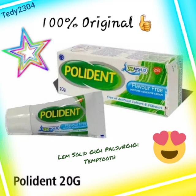 POLIDENT Lem gigi palsu/gigi temptooth/100% ORIGINAL