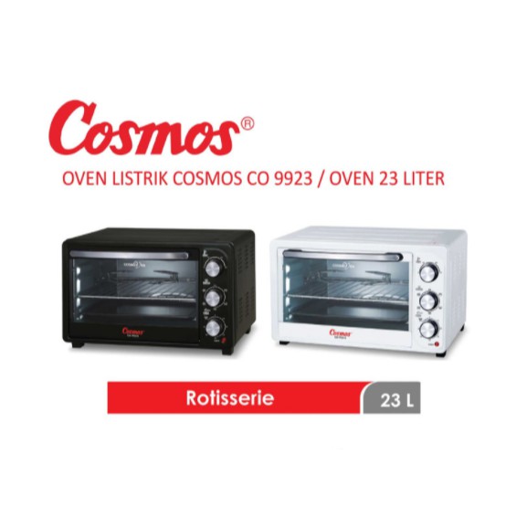 Cosmos Oven Listrik 23 Liter Low Watt CO-9923 23L CO9923 BBQ Rotiserie