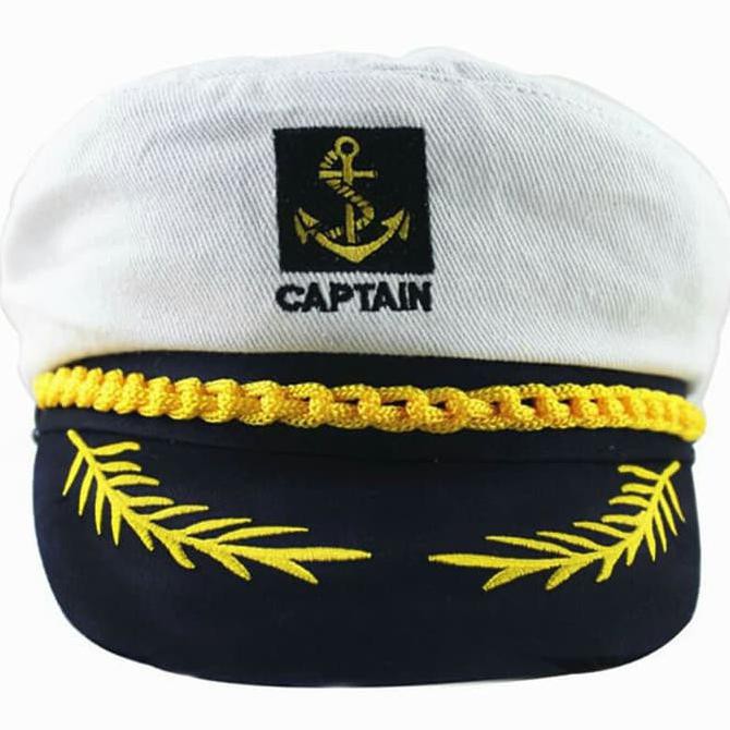Topi Captain Pelaut Warna Putih Untuk Pria/Wanita TERPERCAYA