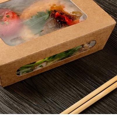 ➮ Brown Kraft Paper Lunch Box Window (XL) / Paper Box XL (10 Pcs) ♢