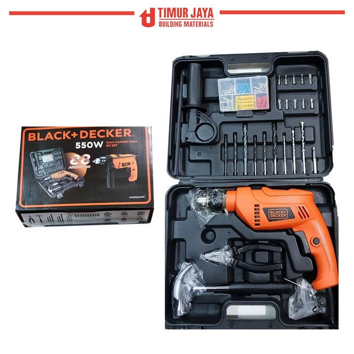 Black Decker Mesin bor tembok 13 mm Hammer Drill 550W skls bosch