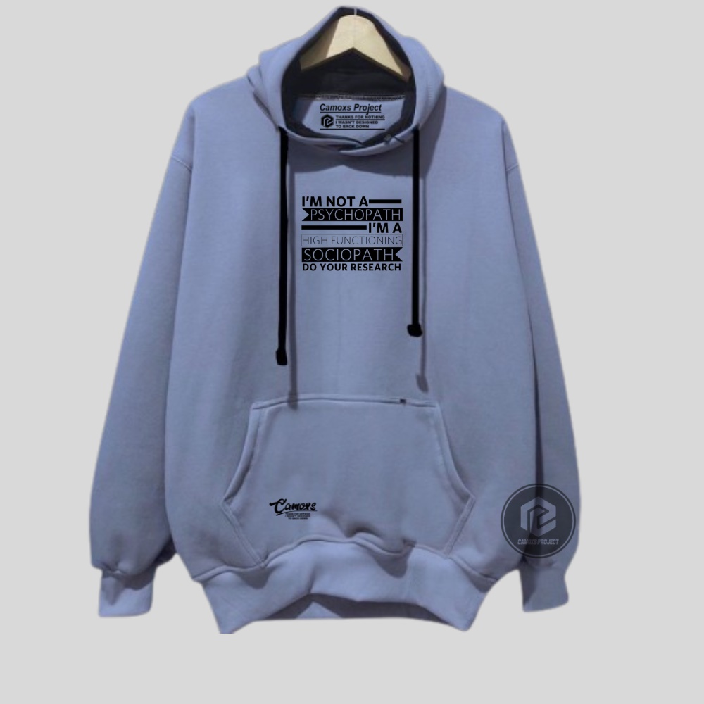 Camoxs Project Suiter Pria Wanita Terbaru Abu Paralon Sablon Psychopath Gaya Korean Style Sweater Cowok Distro Terlaris Hoodie Suwiter Oversize Hudie Laki Perempuan