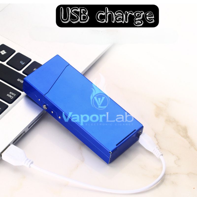 kotak box tempat rokok plus korek usb elektrik cigarette case lighter SLIM dinghao