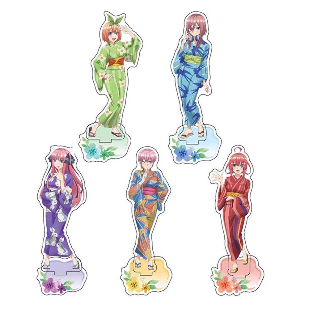 Lanfy Anime The Quintessential Quintuplets Anime Action Figure Akrilik Nakano Miku Yotsuba Itsuki Collection Model Gotoubun No Hanayome Desktop Standing Card Figure Model Plat