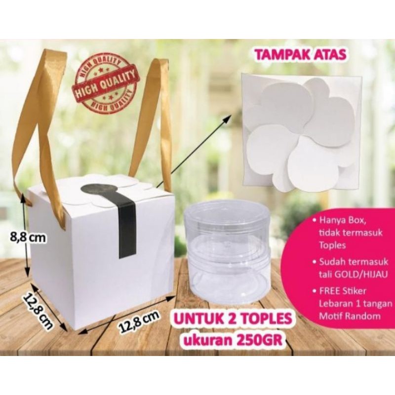 BOX Toples kue 250gr - isi 2 toples 250gr Kotak Kue Kering Parcel