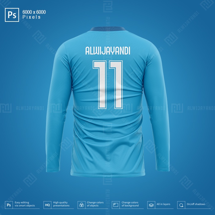 MOCKUP JERSEY BOLA LENGAN PANJANG - RESOLUSI 6000x6000 Pixels (BACK)