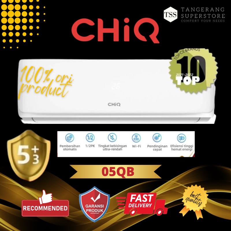 AC CHIQ 05QB 1/2 PK WIFI AC SMART CERDAS TURBO JET COOL