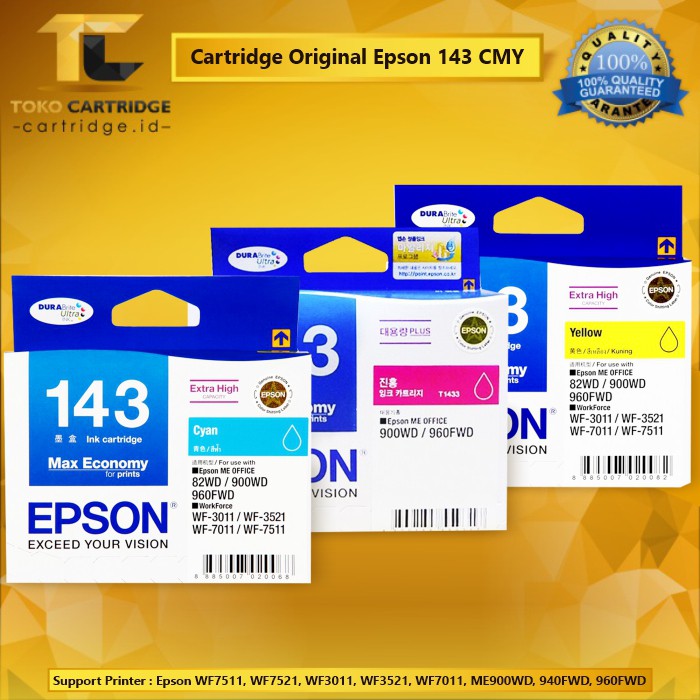 Cartridge Tinta Printer Epson 143 T143 T 143 Original