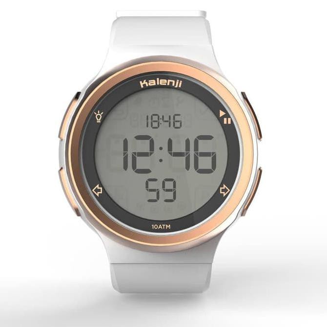 Kalenji W900 M Swip Jam Tangan Timer Olahraga Pria Shockproof Ori-Gold - Ori 100%