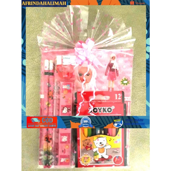

{TERBARU} Paket Alat Tulis Sekolah, Set Alat Tulis, Alat Tulis Anak (Birupink)
