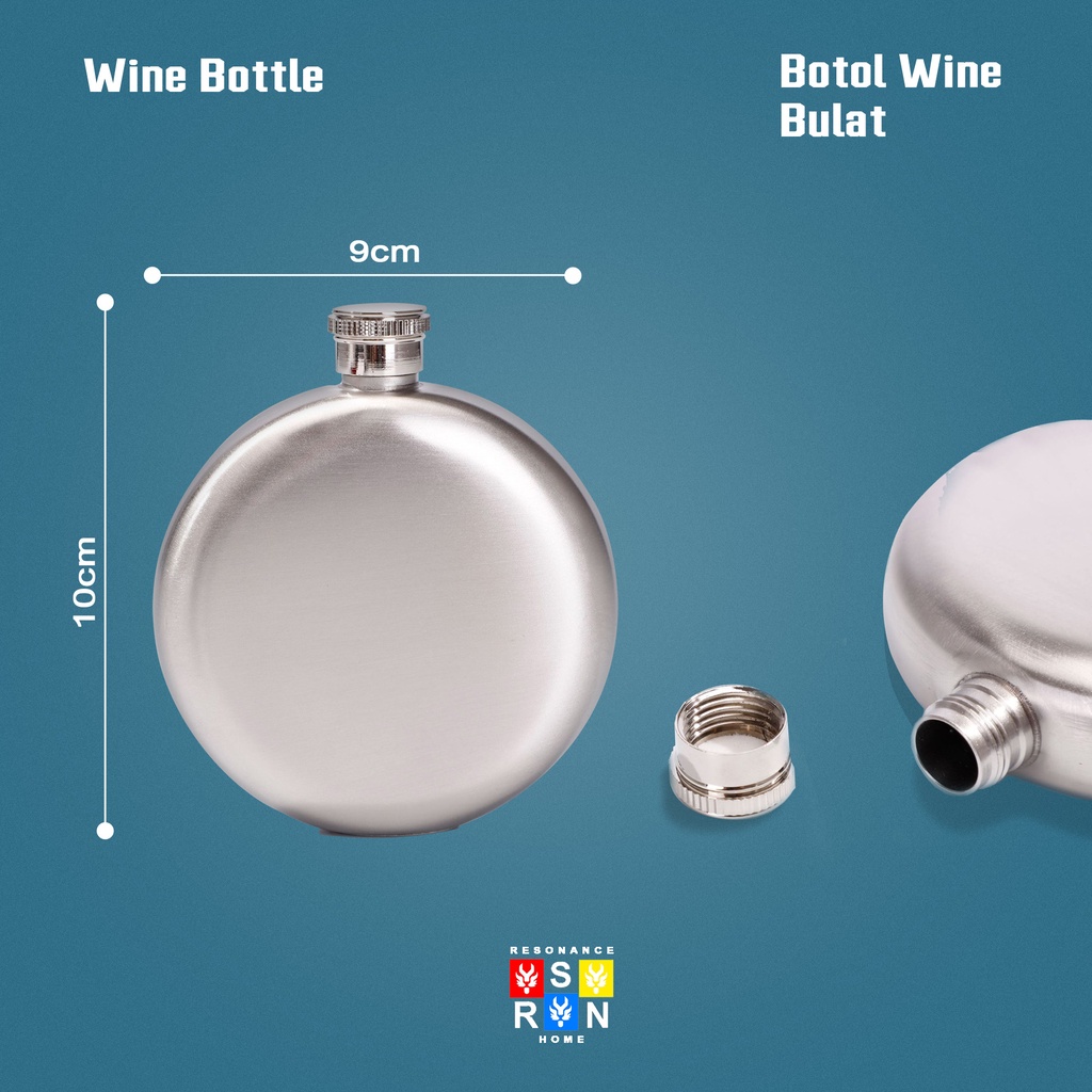 Botol Minum Wine 5oz Bulat Botol Minum Travel Stainless Steel | Resonance Home