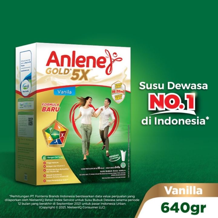 

[600 Gram] Anlene Gold 5X Susu Bubuk Dewasa Vanilla / Cokelat / Original 600 gr - Nutrisi Tinggi Kalsium Untuk Tulang, Sendi, dan Otot